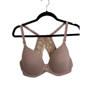 Soma Bra Womens 34DD Pink Embraceable Full Coverage Racerback Underwire Lace